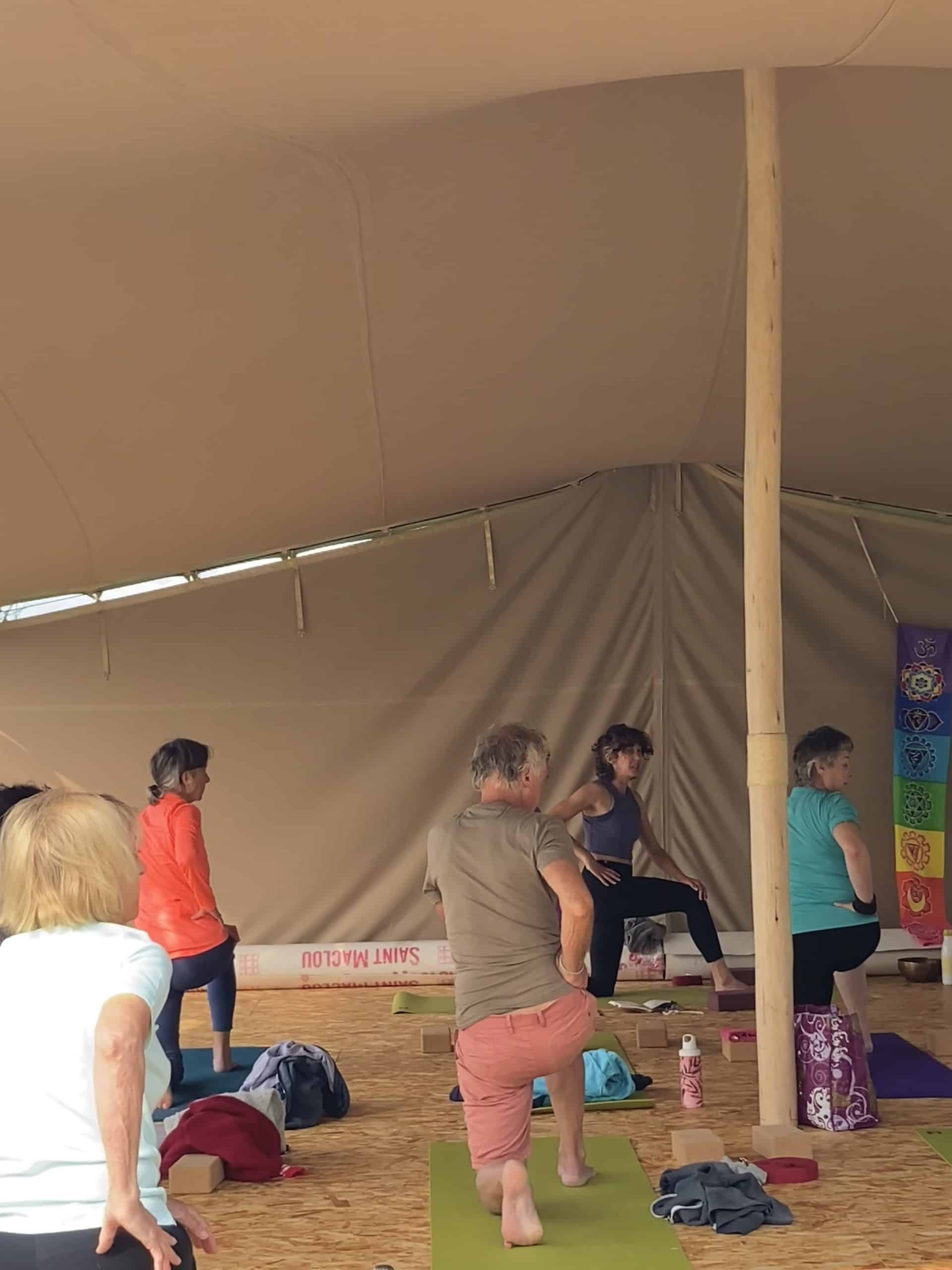 hatha yoga camping les grands sables